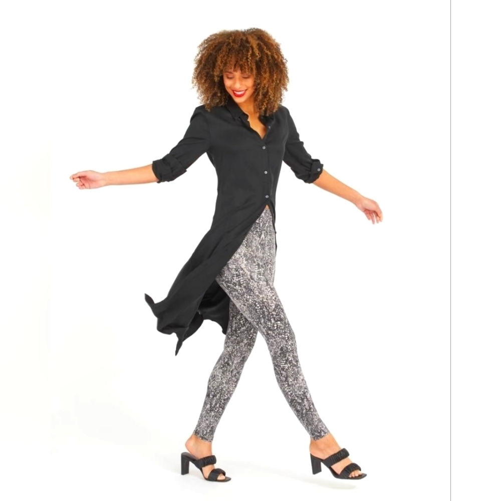SPANX Faux Leather Snake Shine Y2K Leggings large
